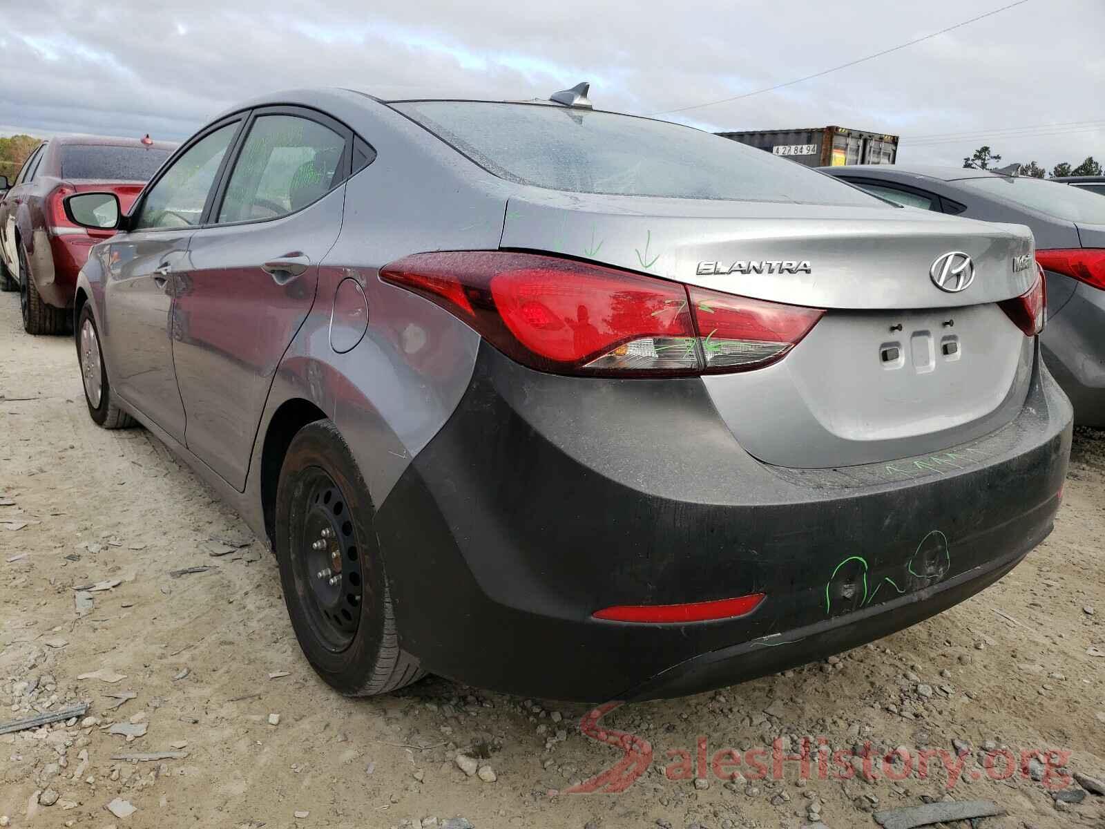 5NPDH4AE4GH710608 2016 HYUNDAI ELANTRA