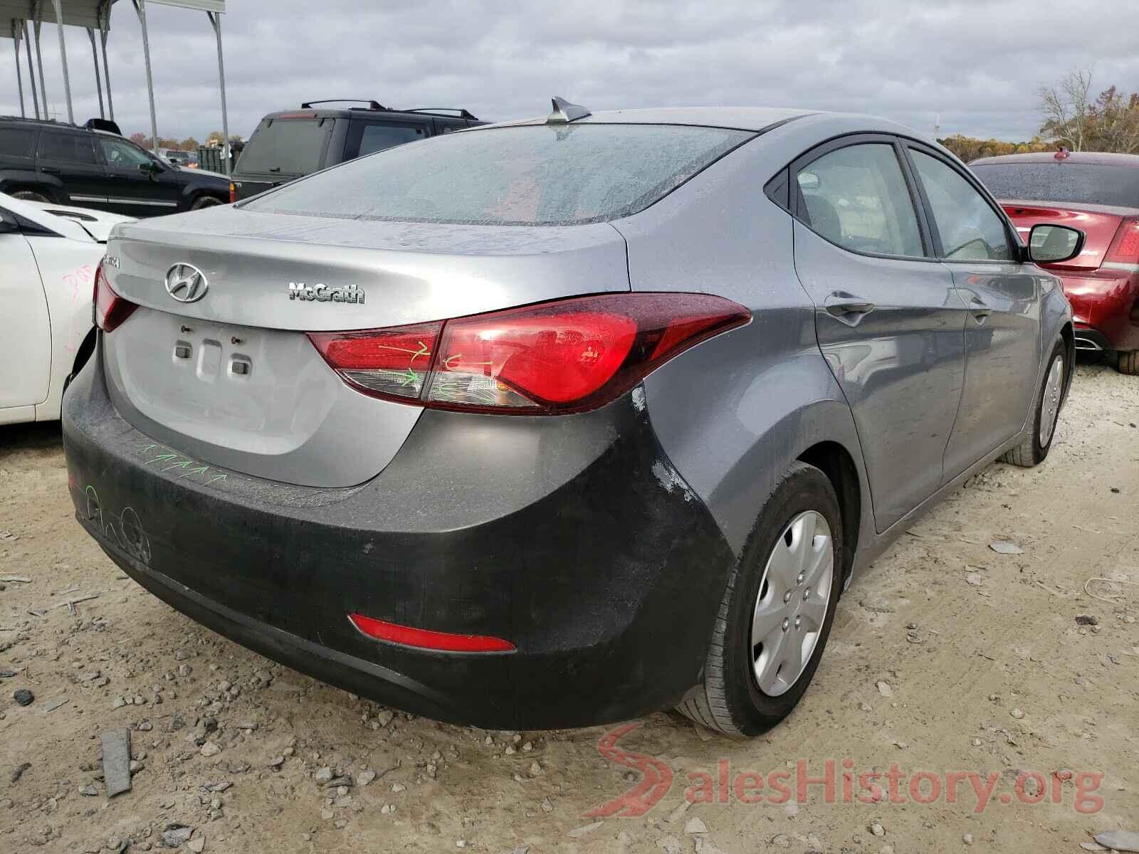 5NPDH4AE4GH710608 2016 HYUNDAI ELANTRA