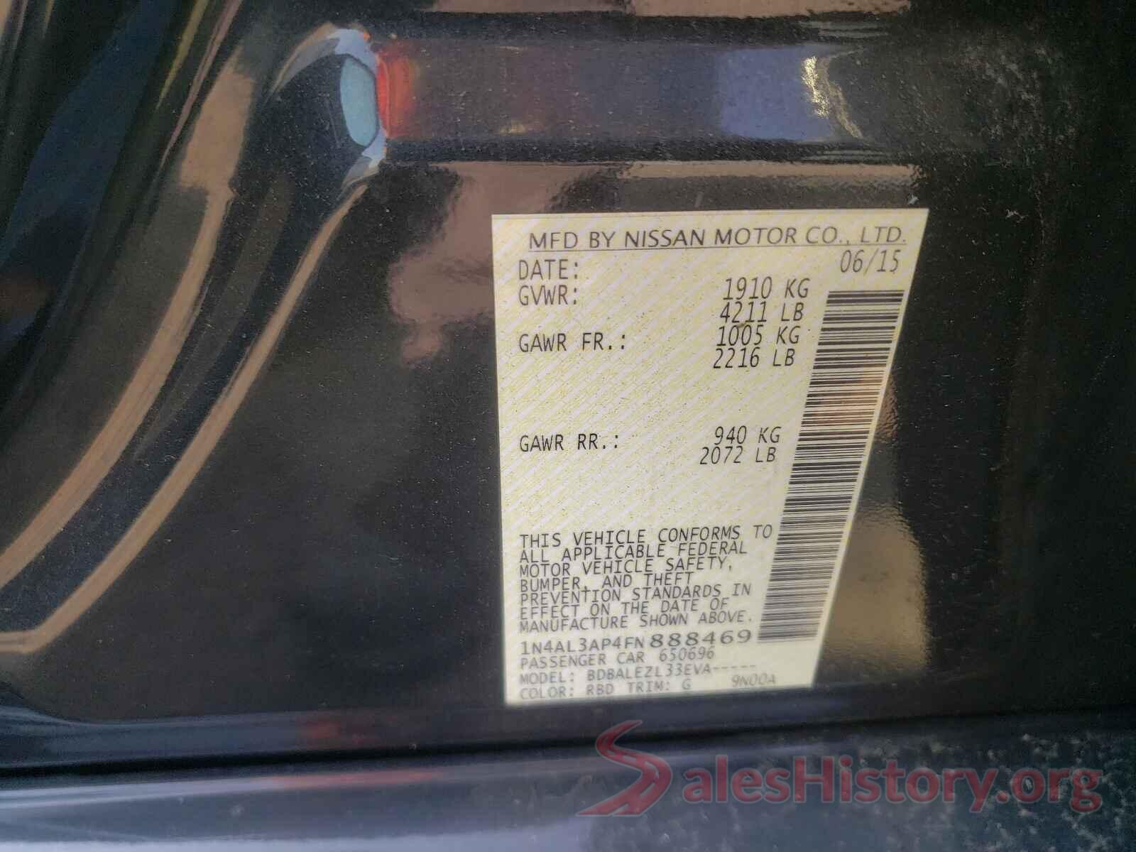 1N4AL3AP4FN888469 2015 NISSAN ALTIMA