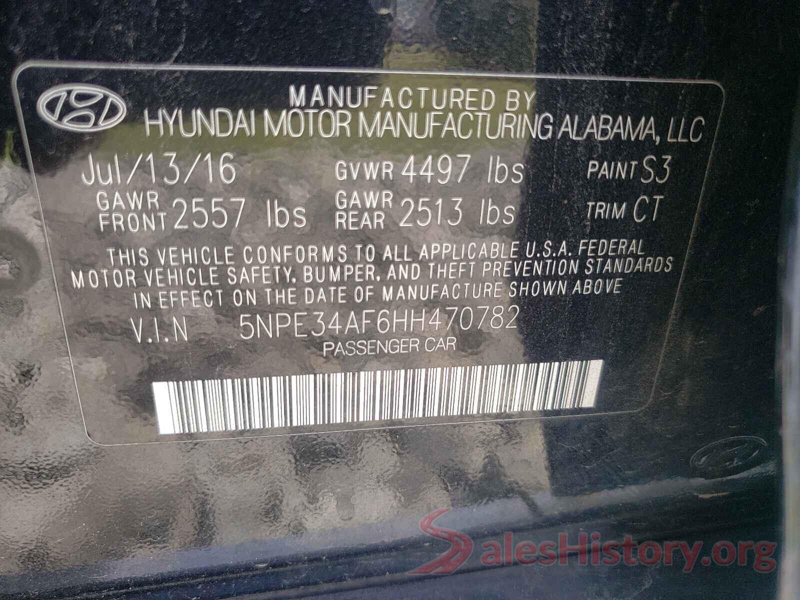 5NPE34AF6HH470782 2017 HYUNDAI SONATA