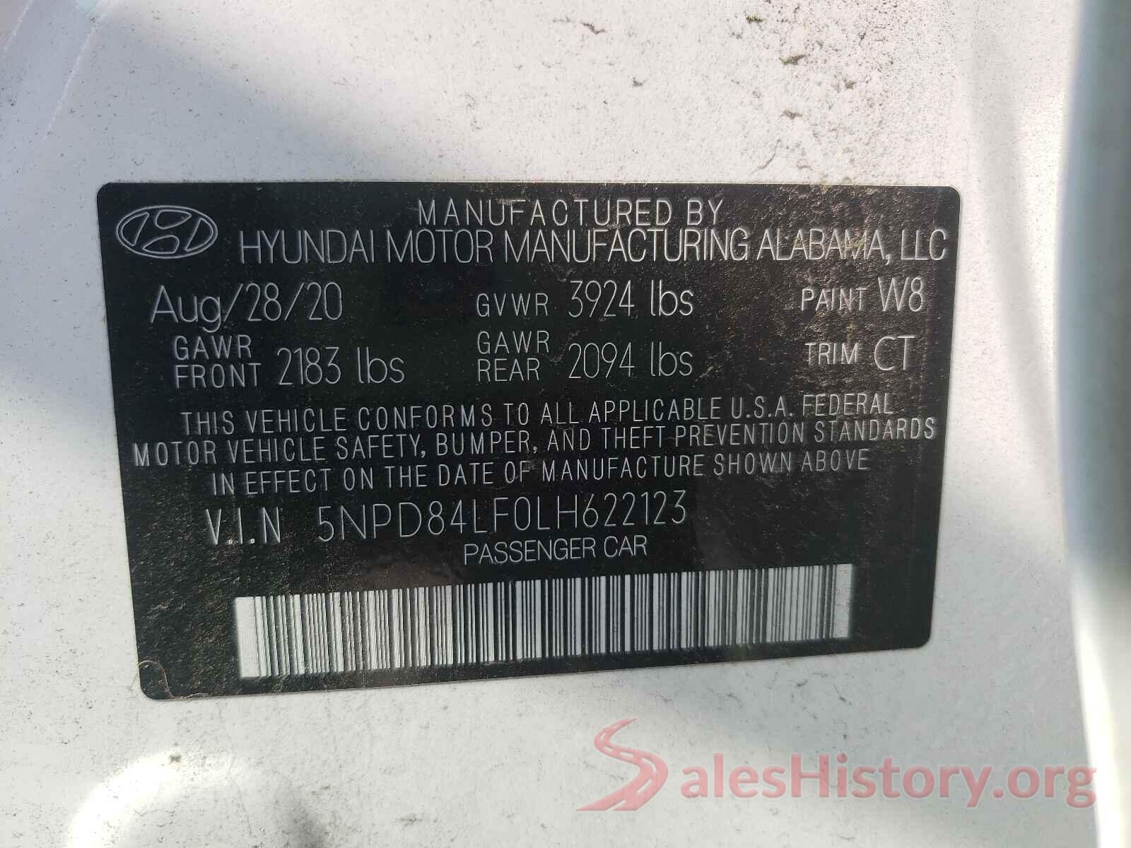 5NPD84LF0LH622123 2020 HYUNDAI ELANTRA