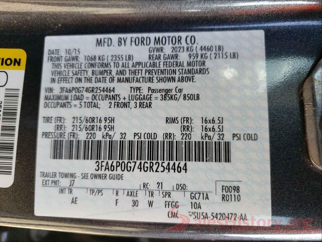 1FA6P0HD6G5131188 2016 FORD FUSION