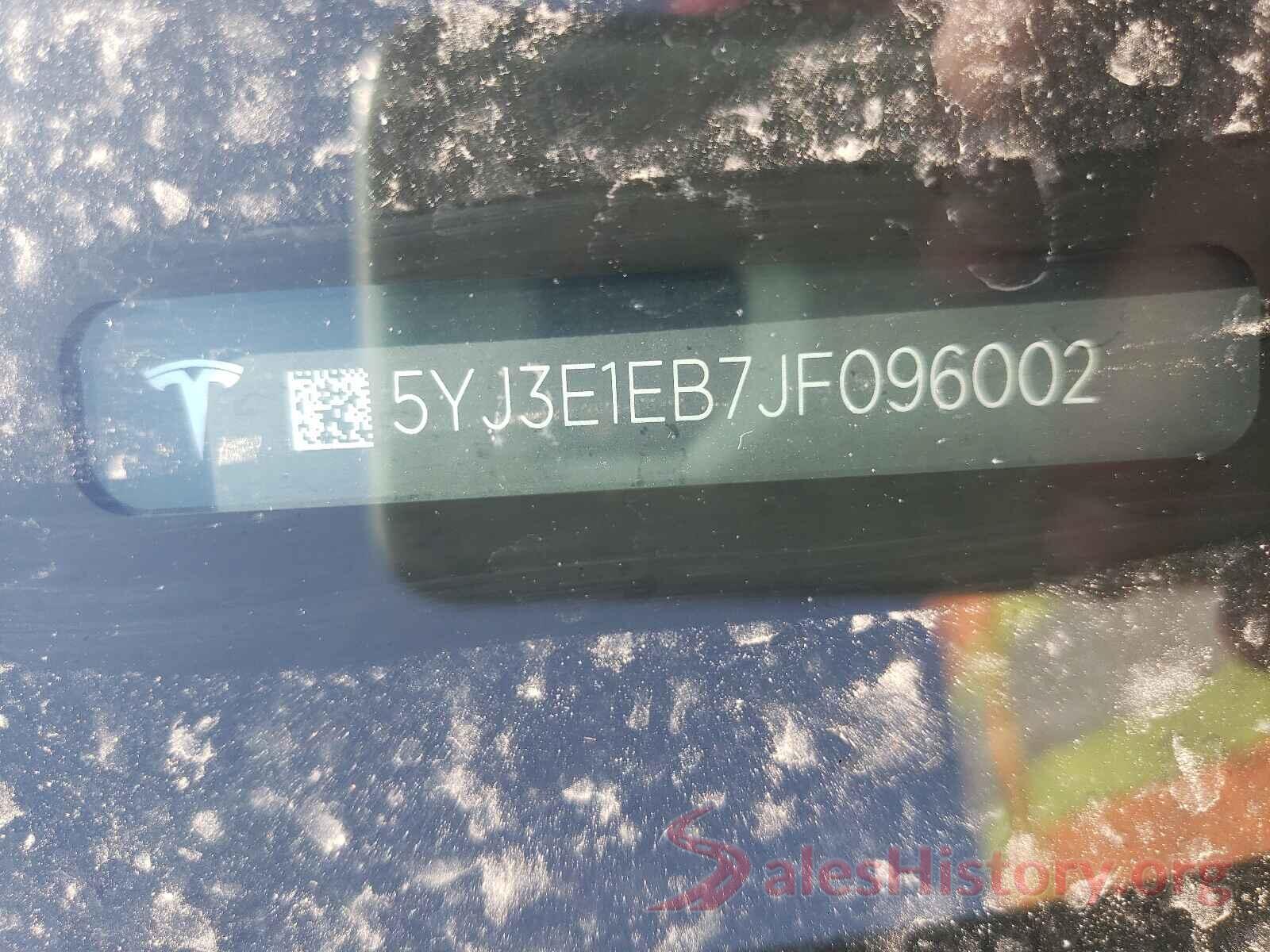 5YJ3E1EB7JF096002 2018 TESLA MODEL 3