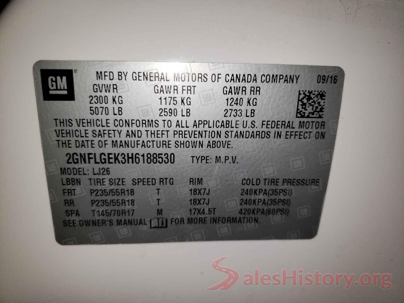 2GNFLGEK3H6188530 2017 CHEVROLET EQUINOX