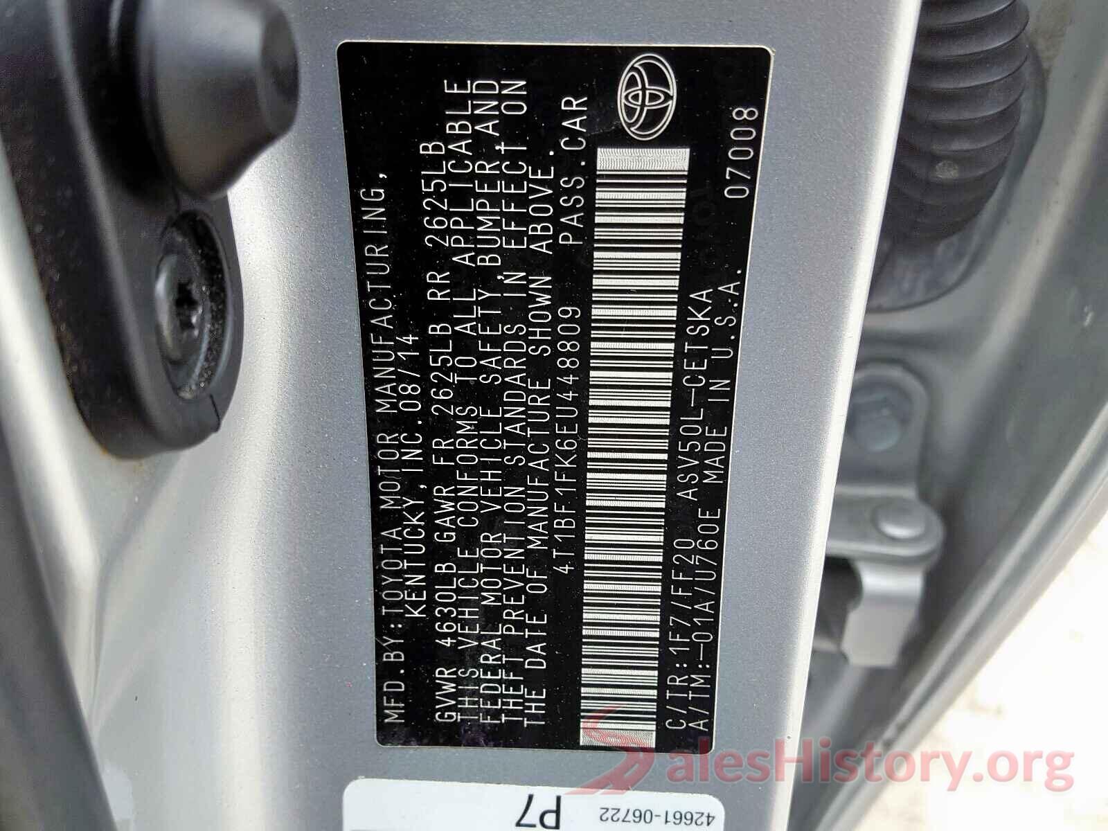 4T1BF1FK6EU448809 2014 TOYOTA CAMRY