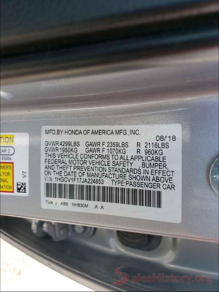 1HGCV1F17JA224853 2018 HONDA ACCORD