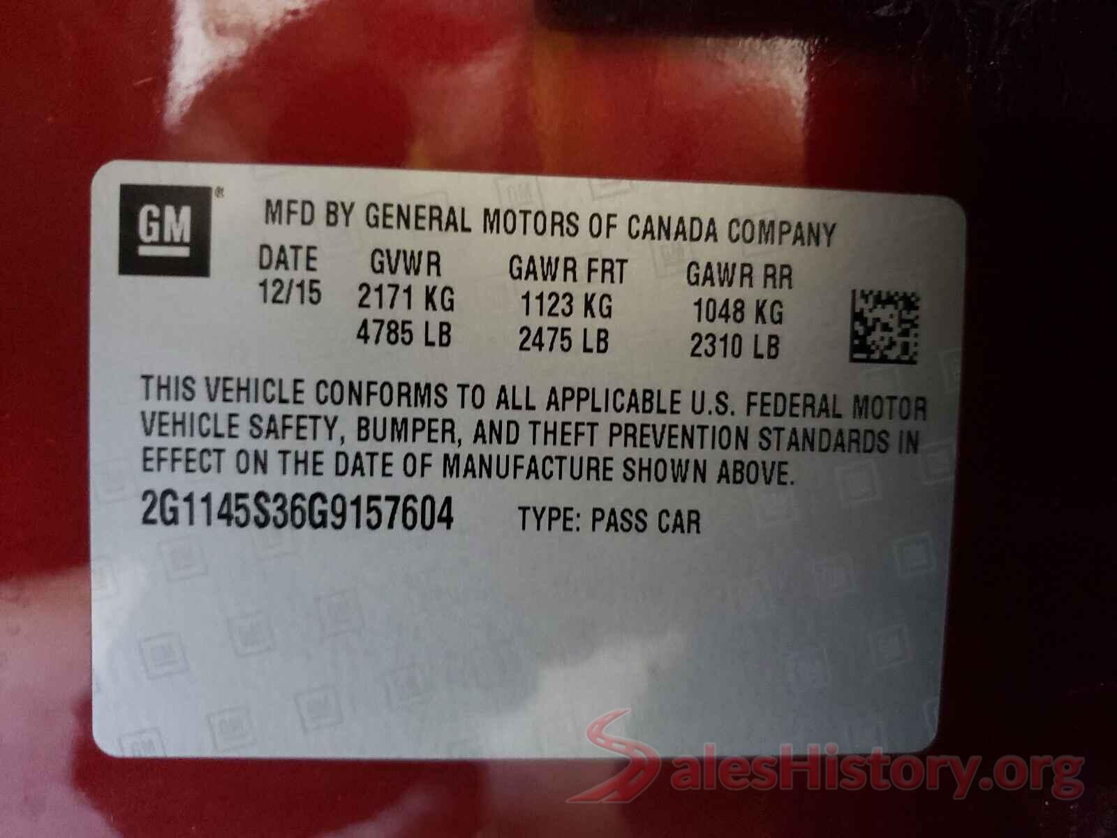 2G1145S36G9157604 2016 CHEVROLET IMPALA