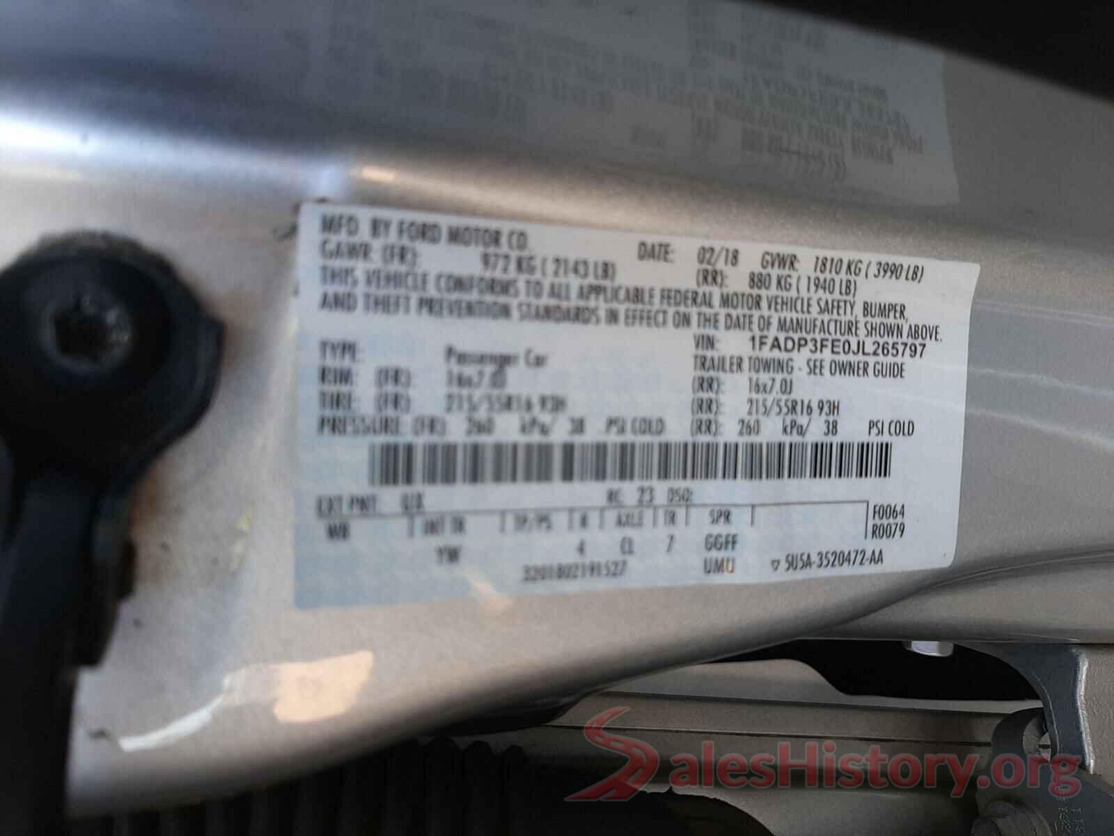 1FADP3FE0JL265797 2018 FORD FOCUS