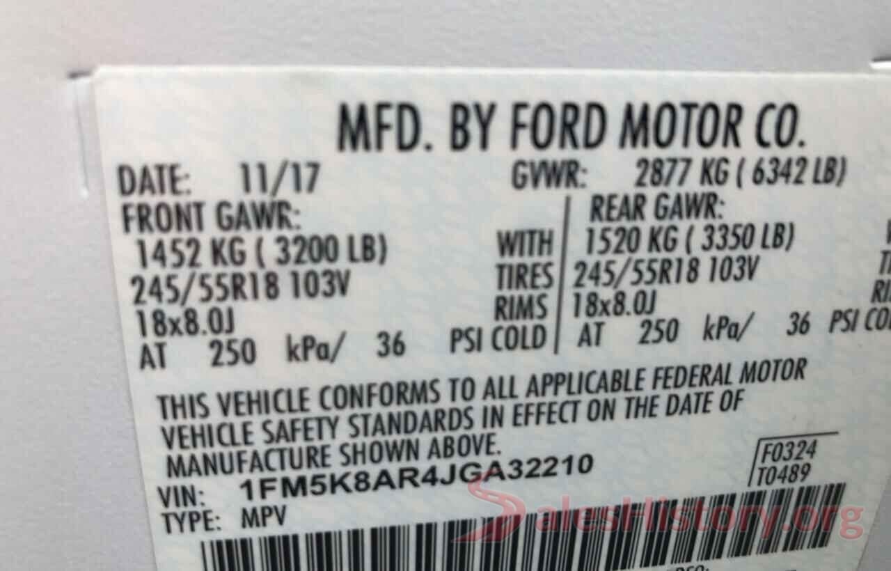 1FM5K8AR4JGA32210 2018 FORD EXPLORER