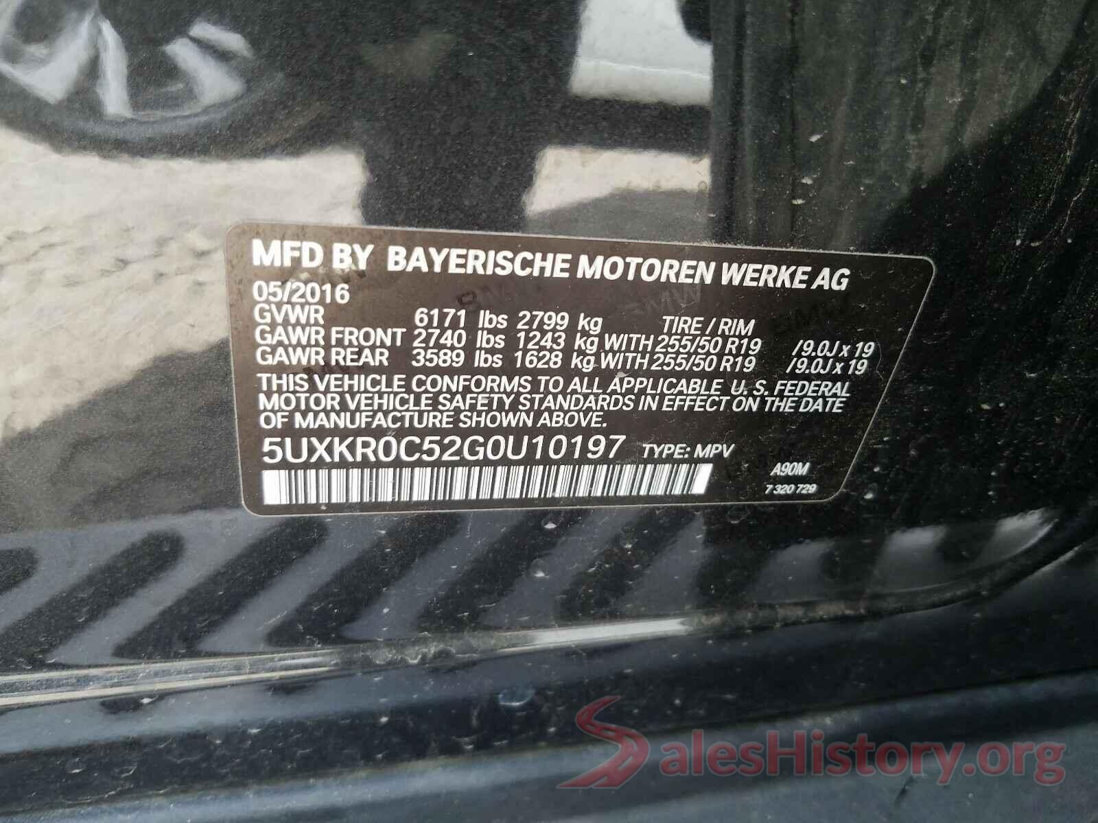 5UXKR0C52G0U10197 2016 BMW X5