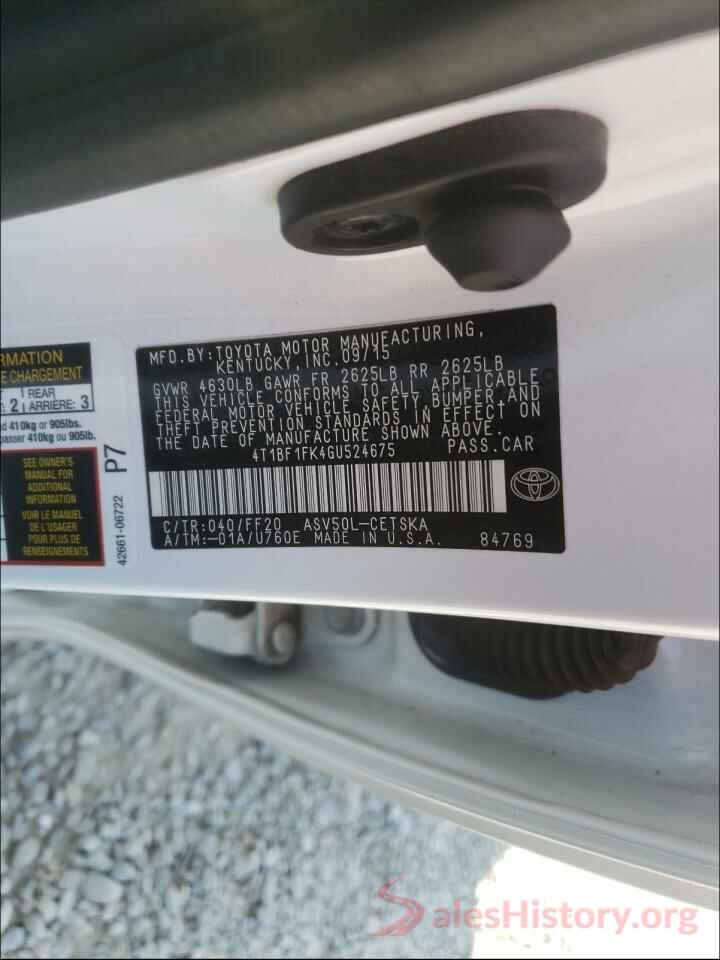 4T1BF1FK4GU524675 2016 TOYOTA CAMRY