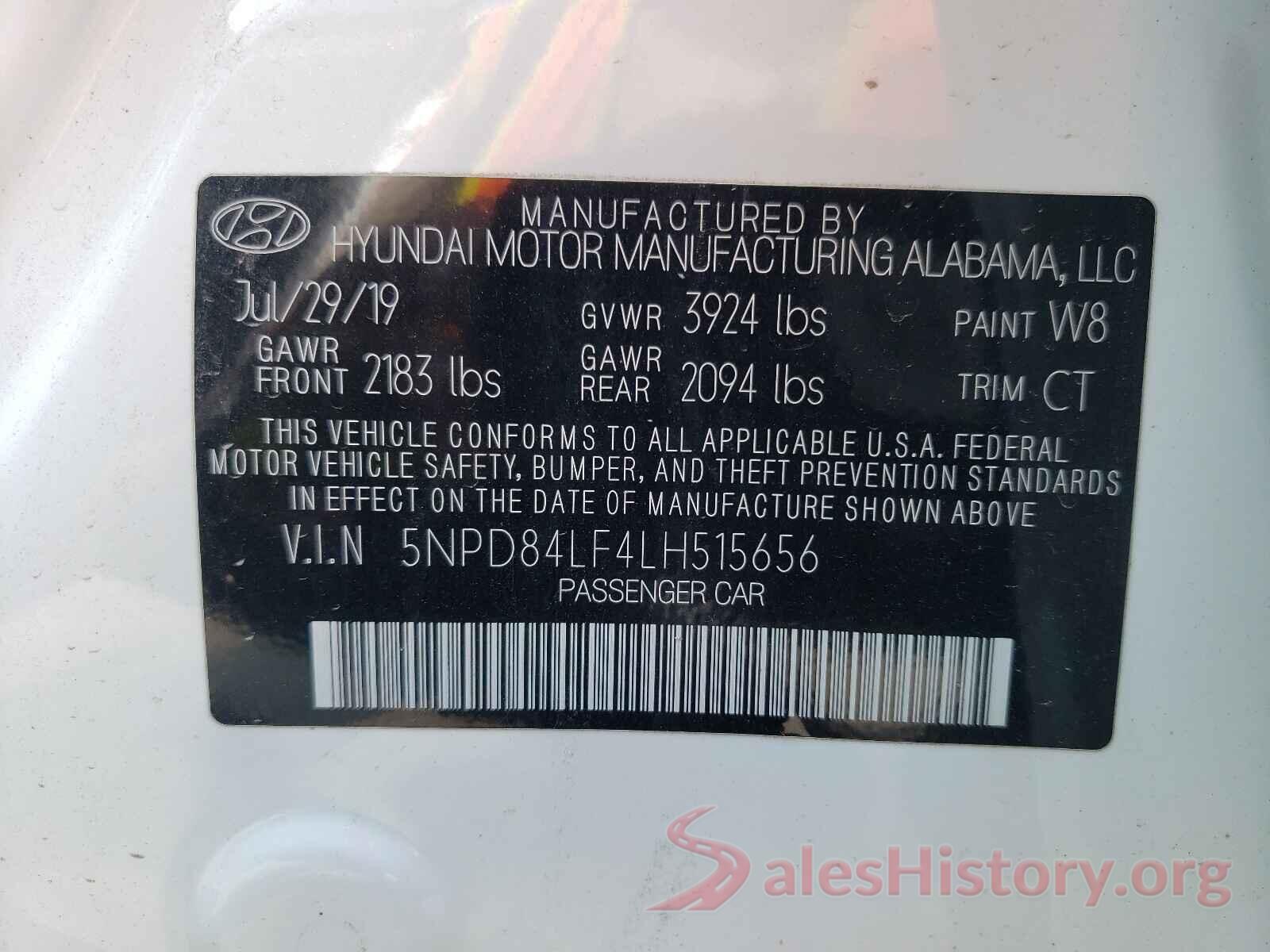 5NPD84LF4LH515656 2020 HYUNDAI ELANTRA