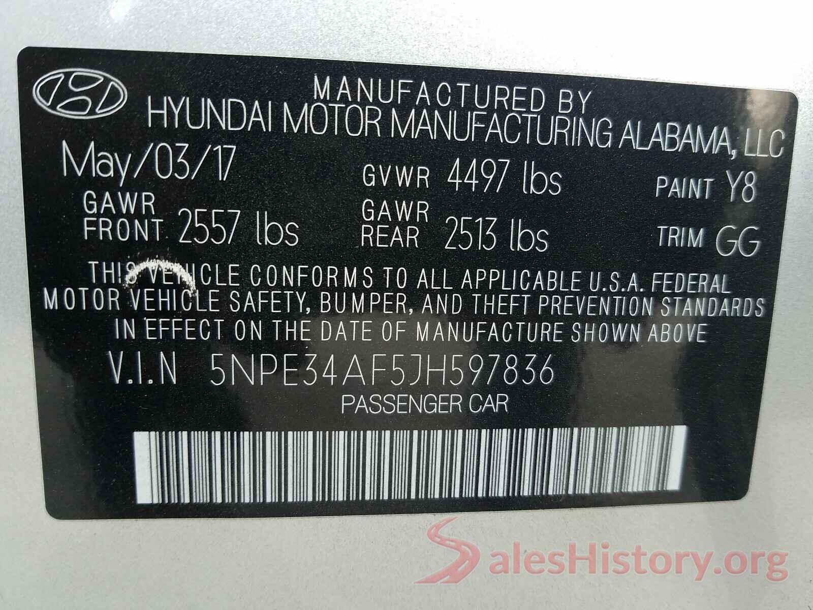 5NPE34AF5JH597836 2018 HYUNDAI SONATA