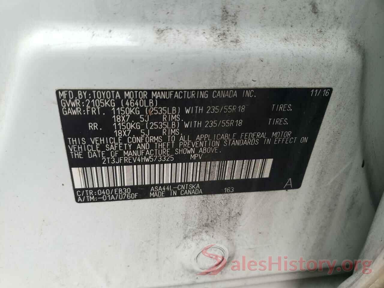 2T3JFREV4HW573325 2017 TOYOTA RAV4