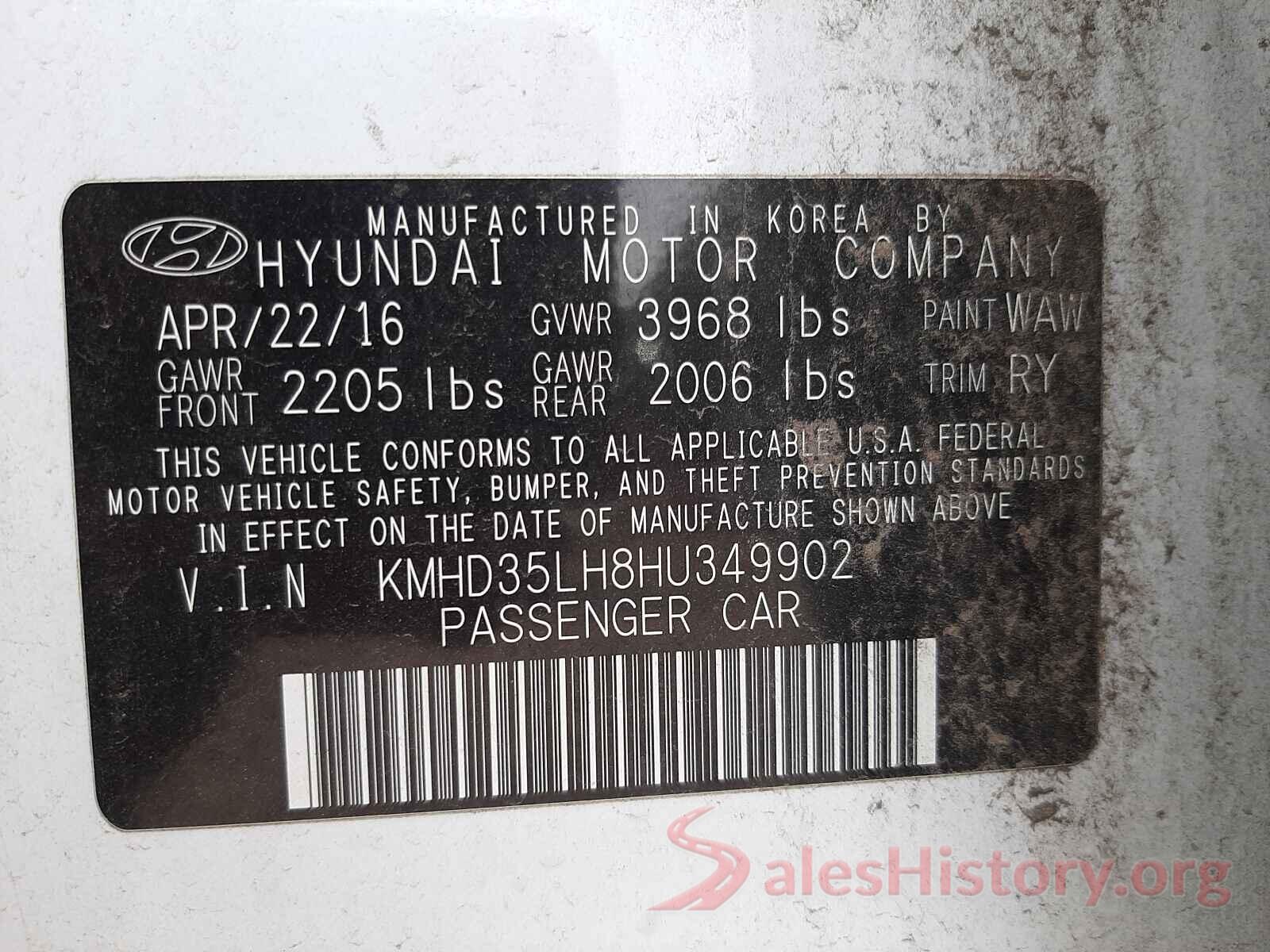 KMHD35LH8HU349902 2017 HYUNDAI ELANTRA