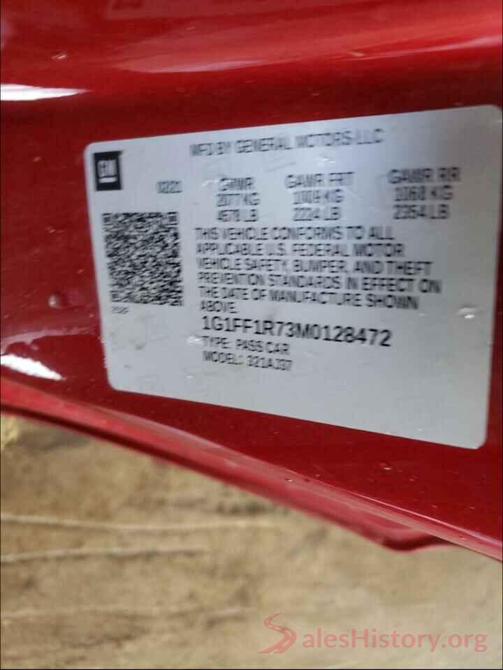 1G1FF1R73M0128472 2021 CHEVROLET CAMARO