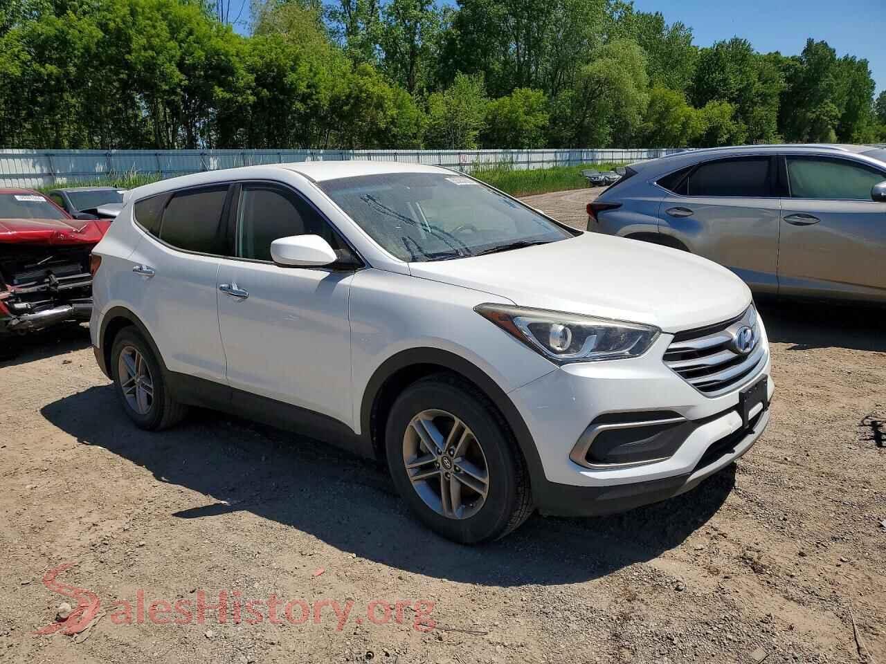 2018 HYUNDAI SANTA FE VIN 5NMZTDLB9JH083495, rear 3/4 view