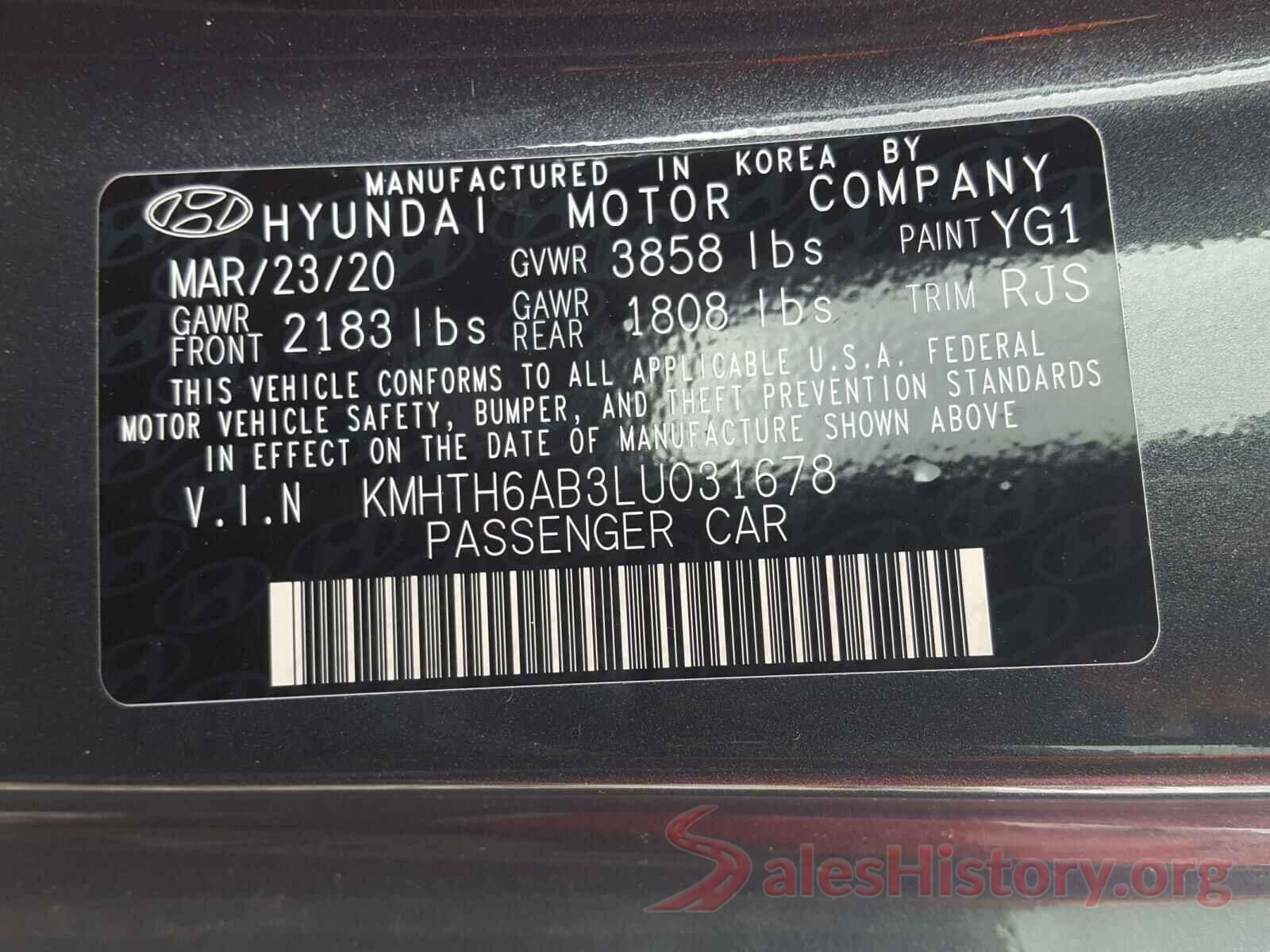 KMHTH6AB3LU031678 2020 HYUNDAI VELOSTER