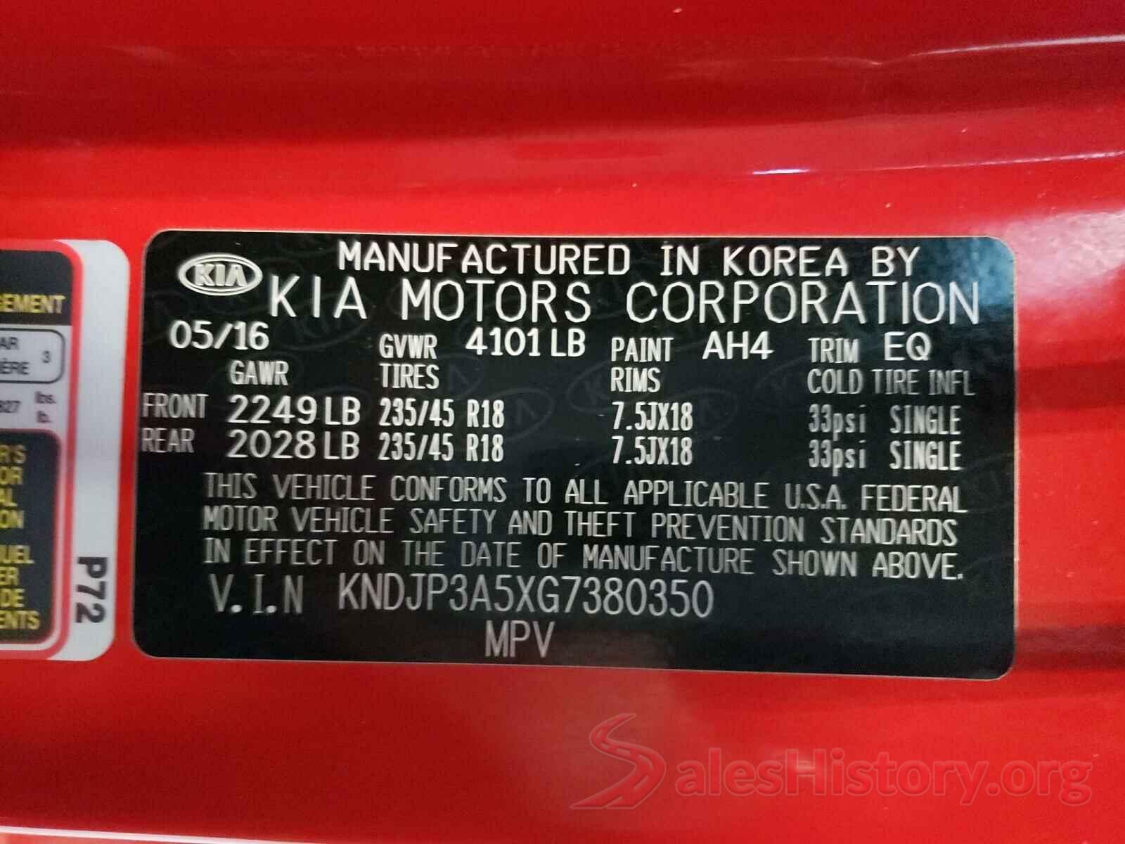 KNDJP3A5XG7380350 2016 KIA SOUL