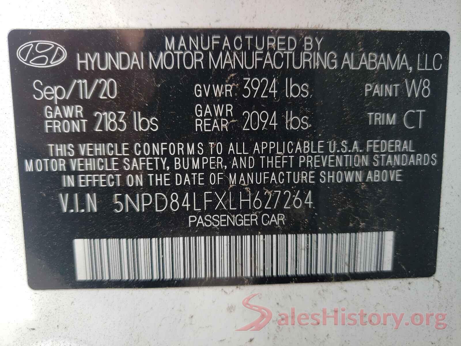 5NPD84LFXLH627264 2020 HYUNDAI ELANTRA