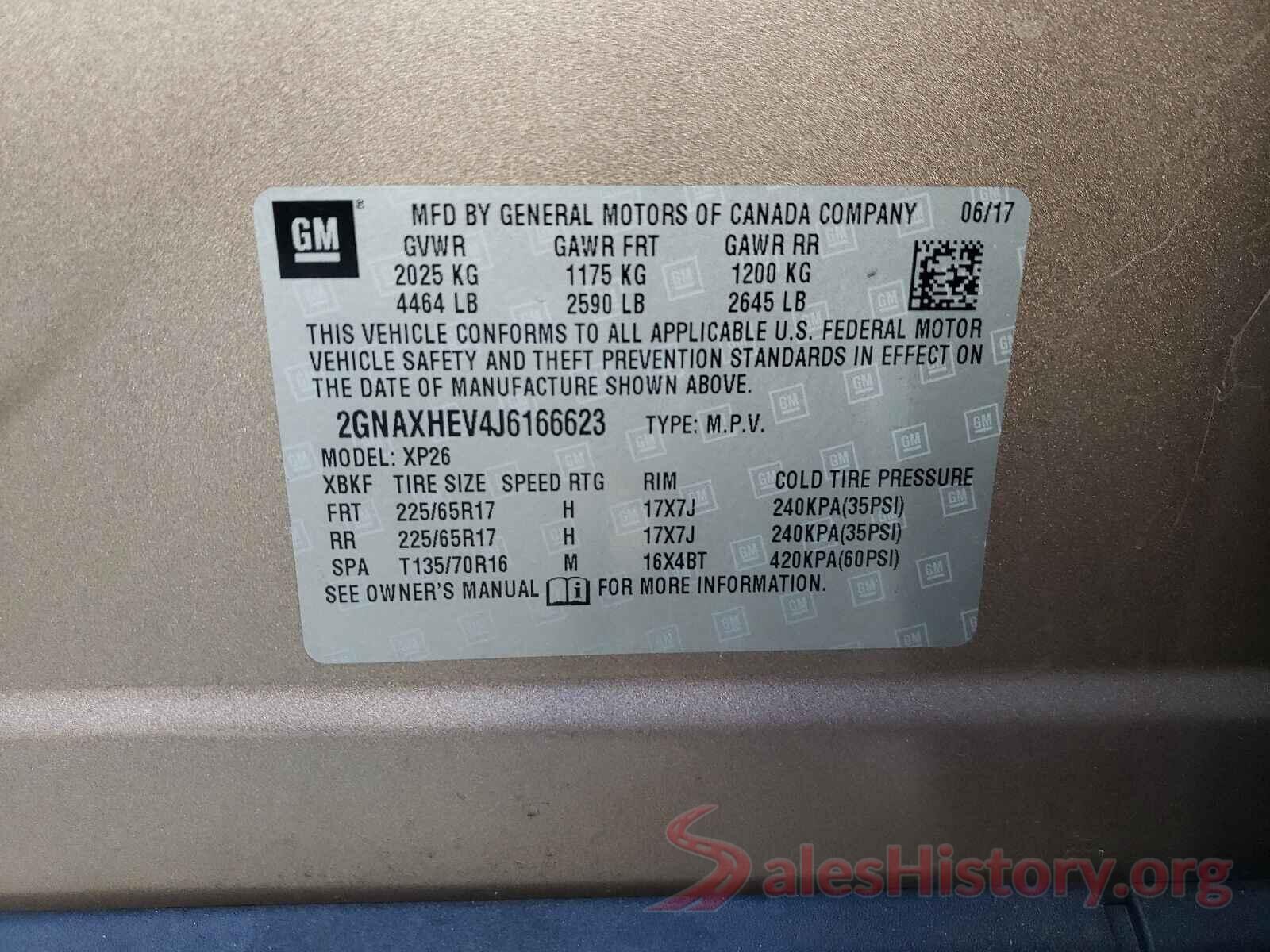 2GNAXHEV4J6166623 2018 CHEVROLET EQUINOX