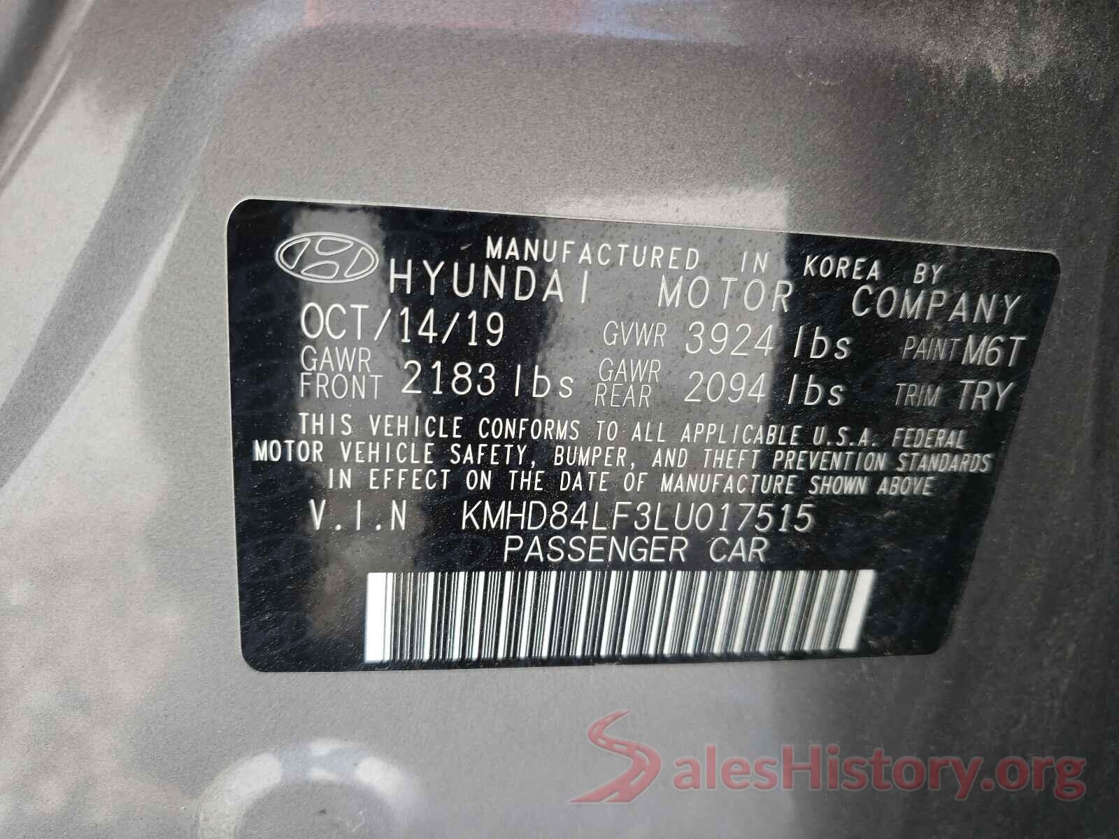 KMHD84LF3LU017515 2020 HYUNDAI ELANTRA