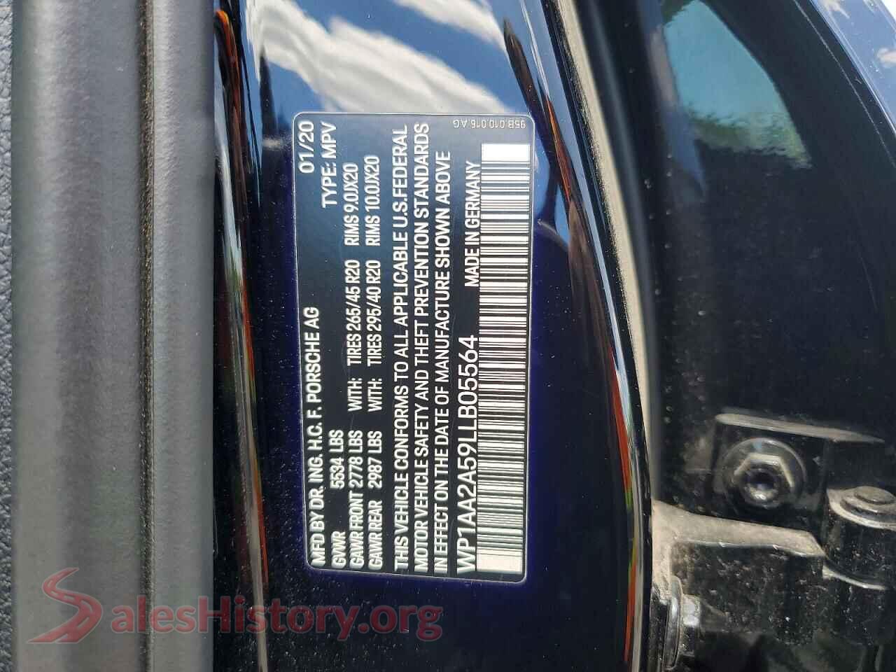 2020 PORSCHE MACAN VIN WP1AA2A59LLB05564, trunk area