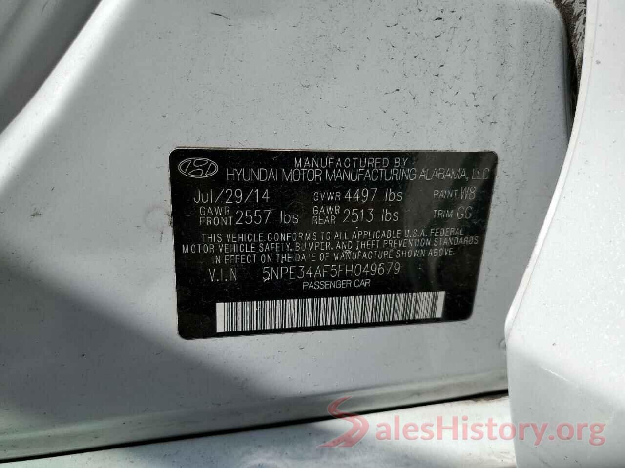 5NPE34AF5FH049679 2015 HYUNDAI SONATA