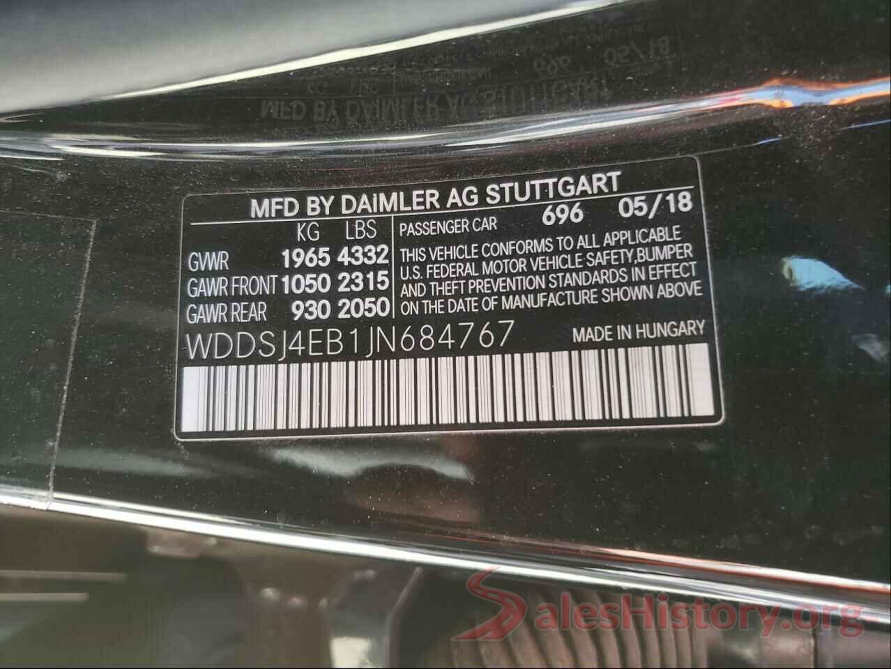 WDDSJ4EB1JN684767 2018 MERCEDES-BENZ CLA-CLASS