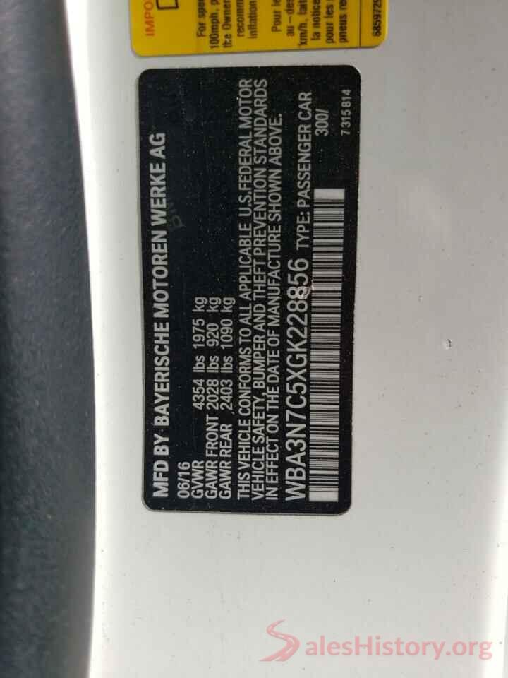 WBA3N7C5XGK228856 2016 BMW 4 SERIES