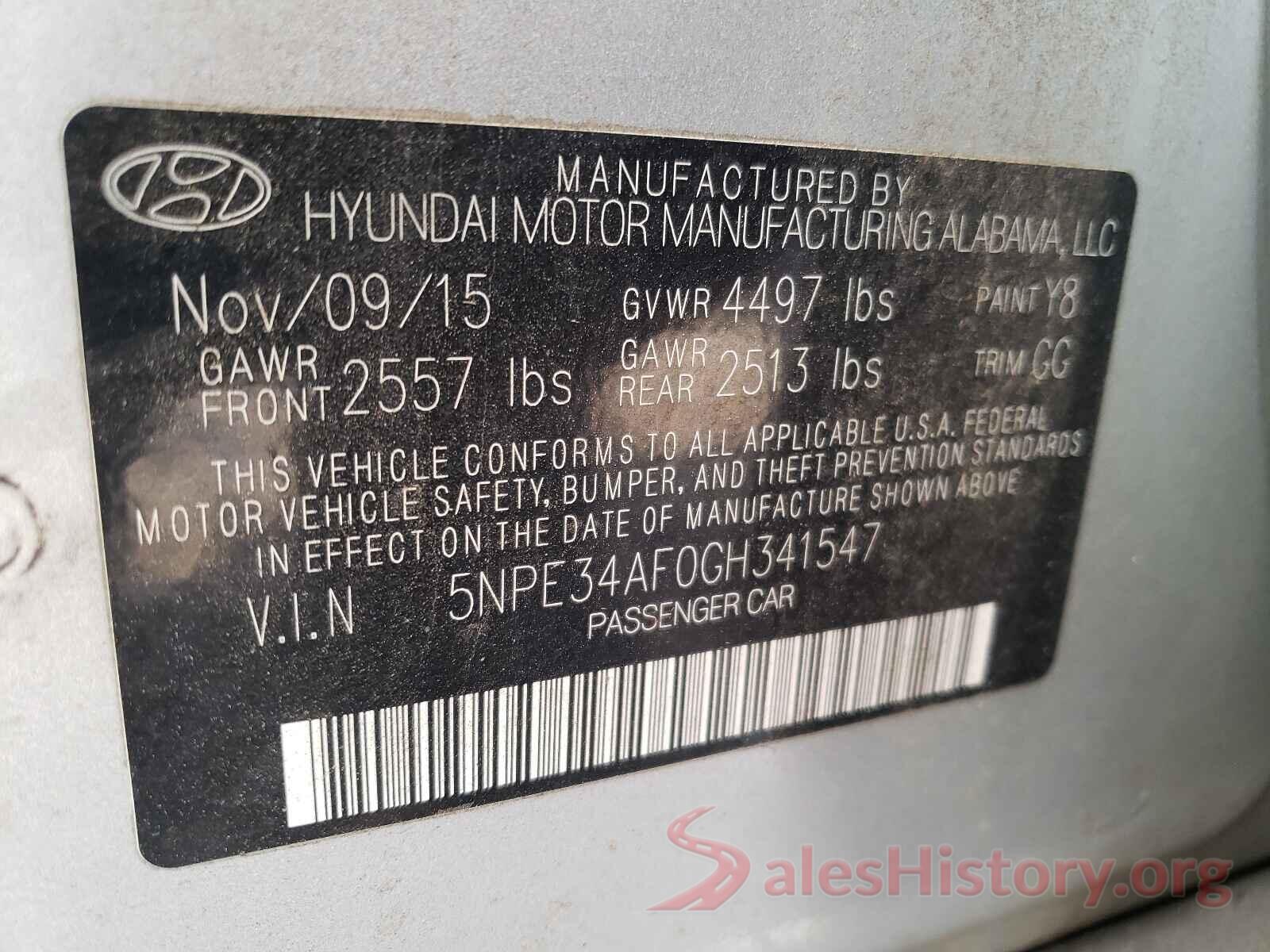 5NPE34AF0GH341547 2016 HYUNDAI SONATA