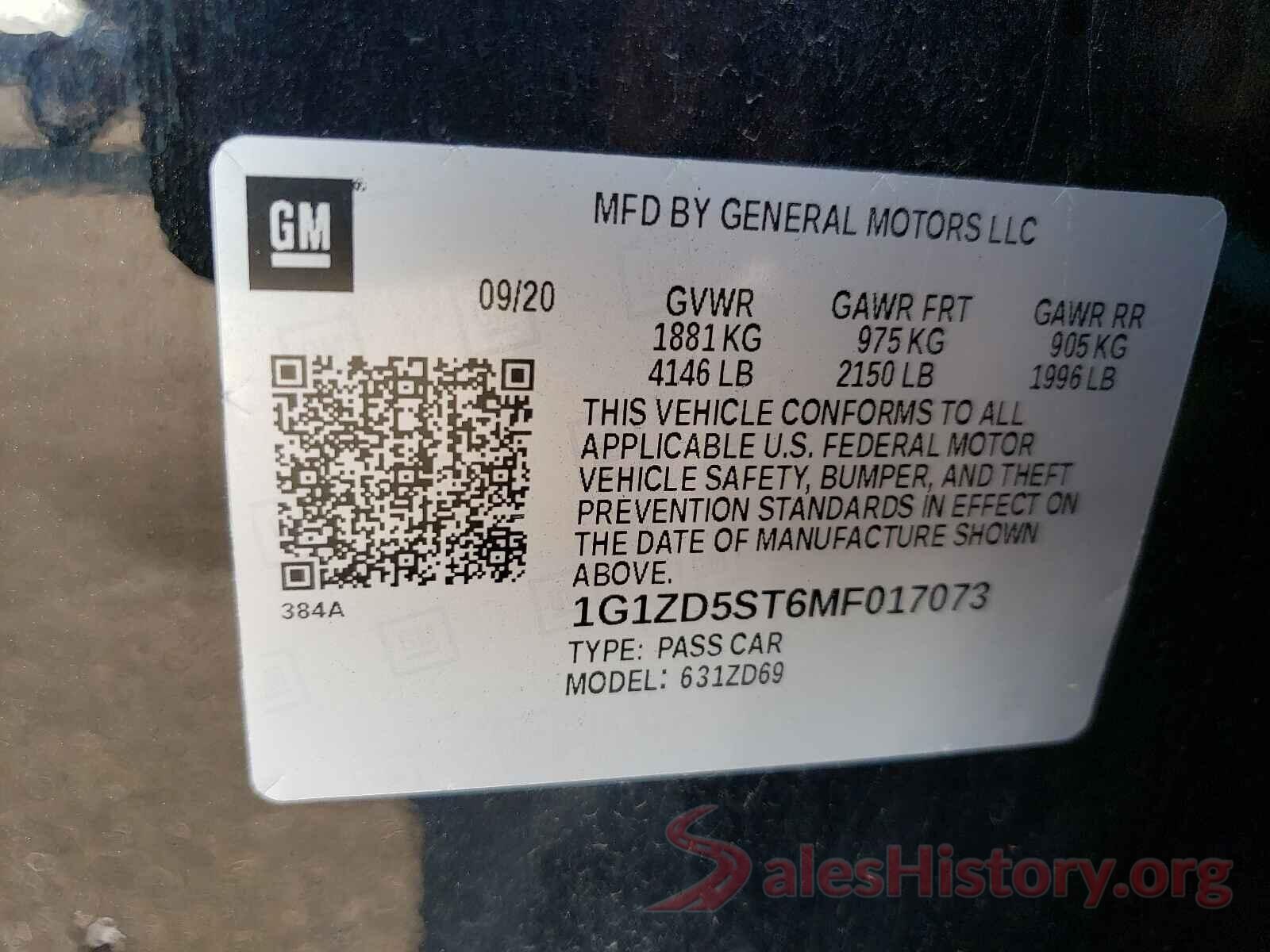 1G1ZD5ST6MF017073 2021 CHEVROLET MALIBU