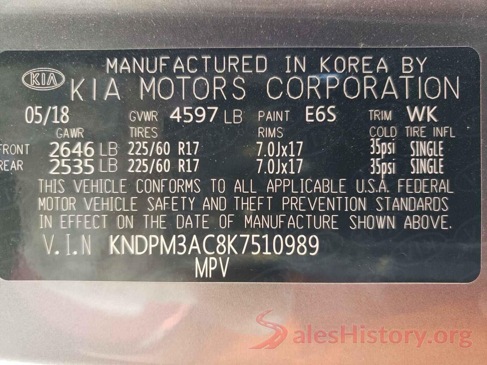 KNDPM3AC8K7510989 2019 KIA SPORTAGE