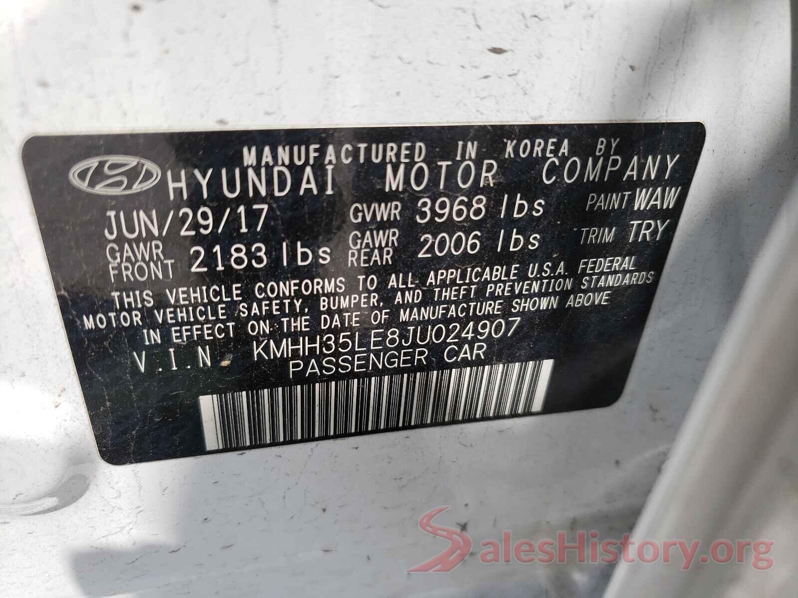 KMHH35LE8JU024907 2018 HYUNDAI ELANTRA