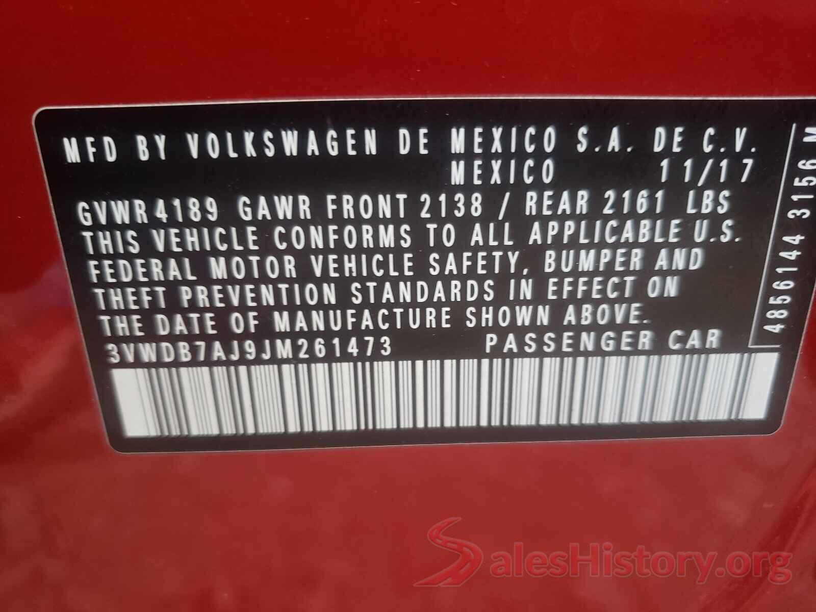 3VWDB7AJ9JM261473 2018 VOLKSWAGEN JETTA