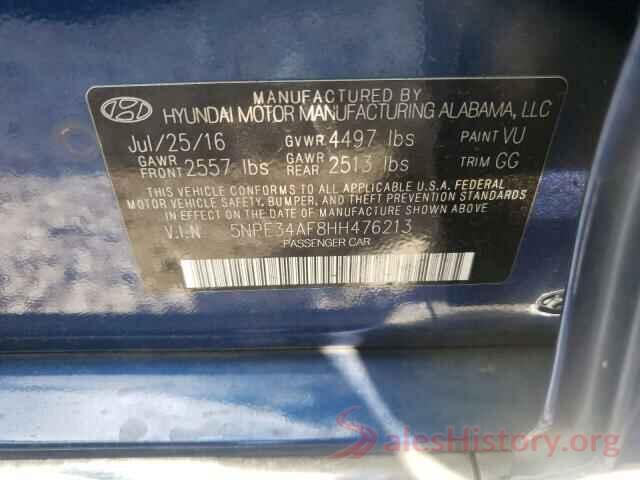 5NPE34AF8HH476213 2017 HYUNDAI SONATA