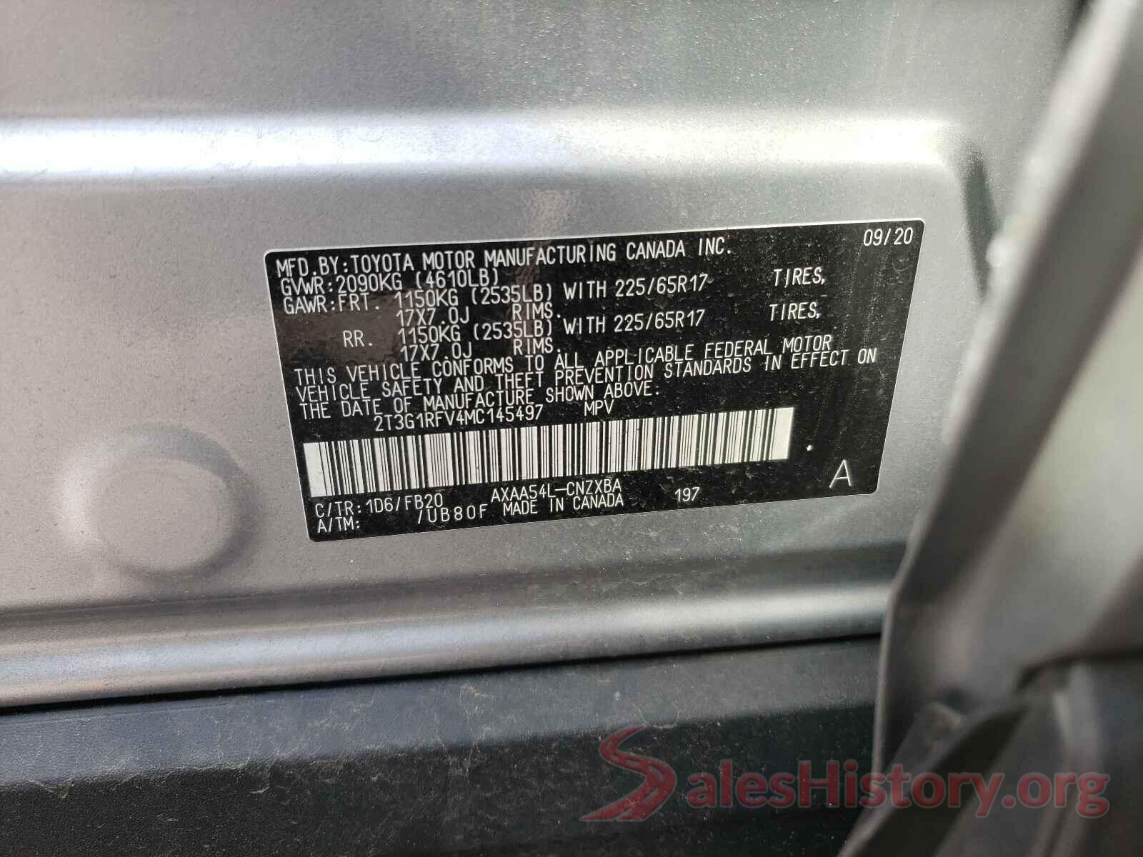 2T3G1RFV4MC145497 2021 TOYOTA RAV4