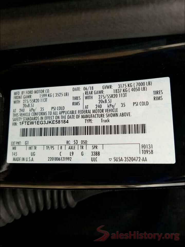 1FTEW1EG3JKE58184 2018 FORD F150