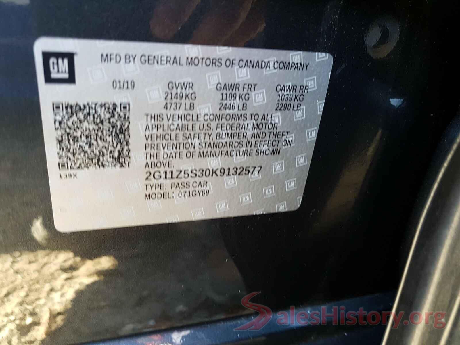 2G11Z5S30K9132577 2019 CHEVROLET IMPALA