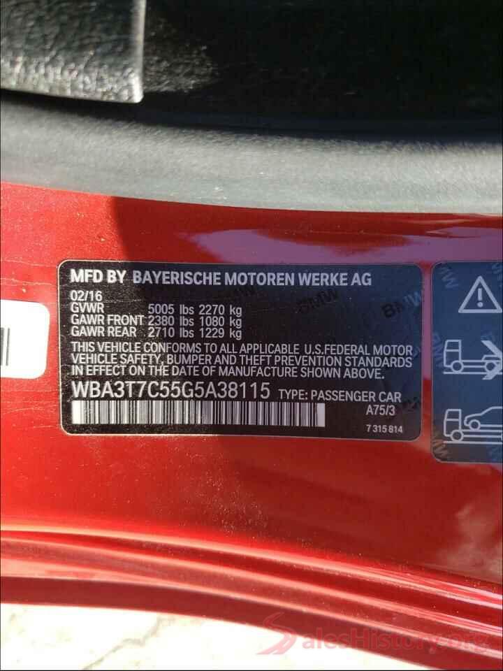 WBA3T7C55G5A38115 2016 BMW 4 SERIES