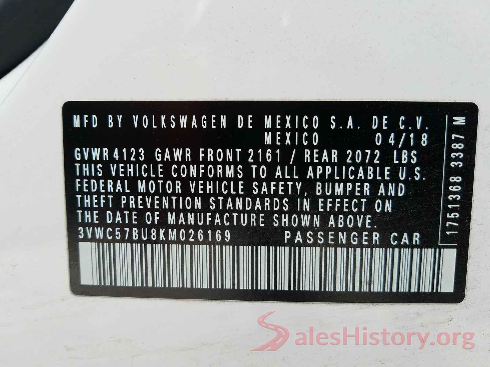 3VWC57BU8KM026169 2019 VOLKSWAGEN JETTA