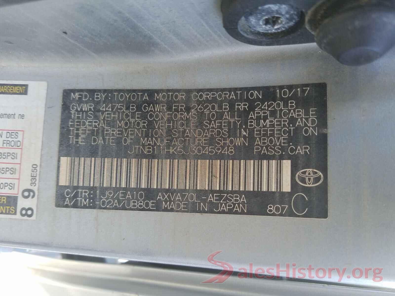 JTNB11HK5J3045948 2018 TOYOTA CAMRY