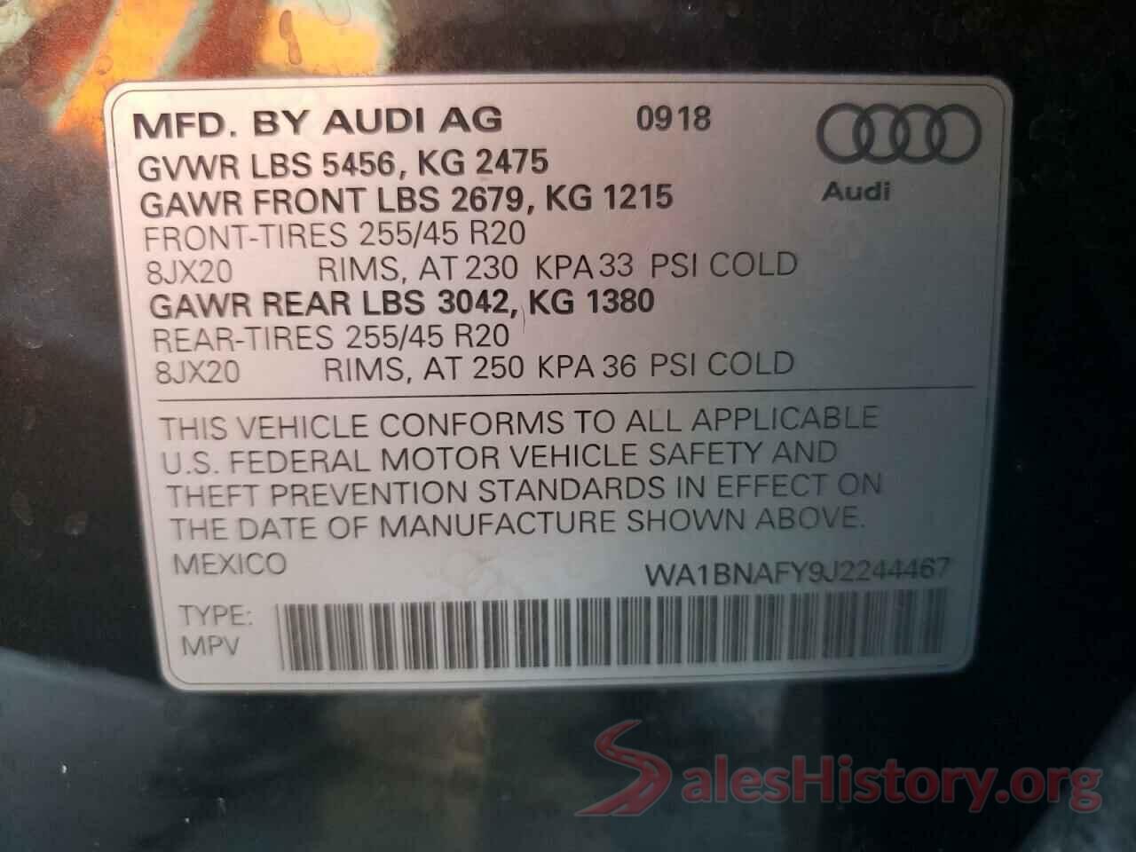 WA1BNAFY9J2244467 2018 AUDI Q5