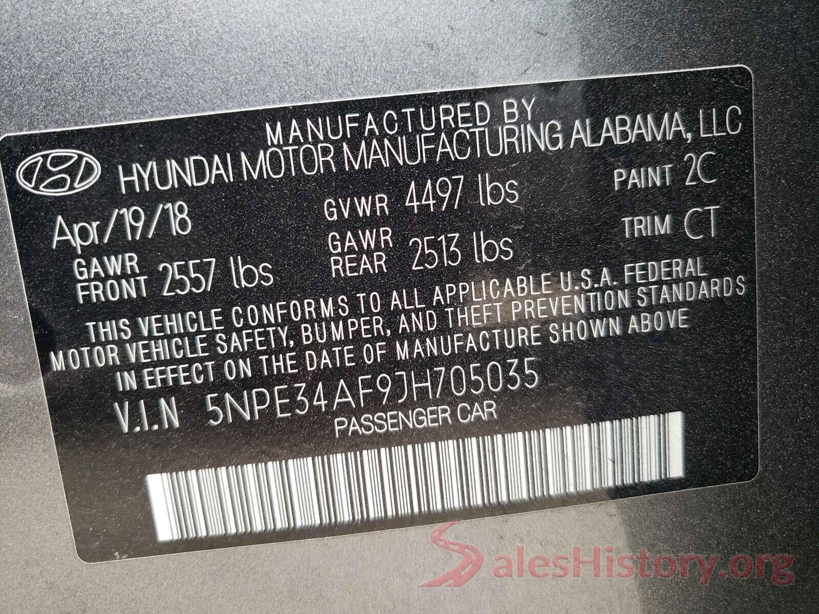 5NPE34AF9JH705035 2018 HYUNDAI SONATA