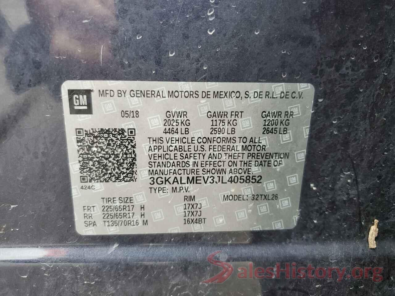 3GKALMEV3JL405852 2018 GMC TERRAIN