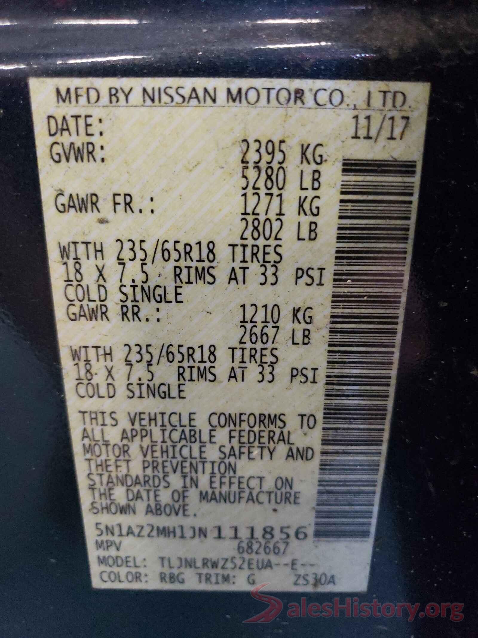 5N1AZ2MH1JN111856 2018 NISSAN MURANO