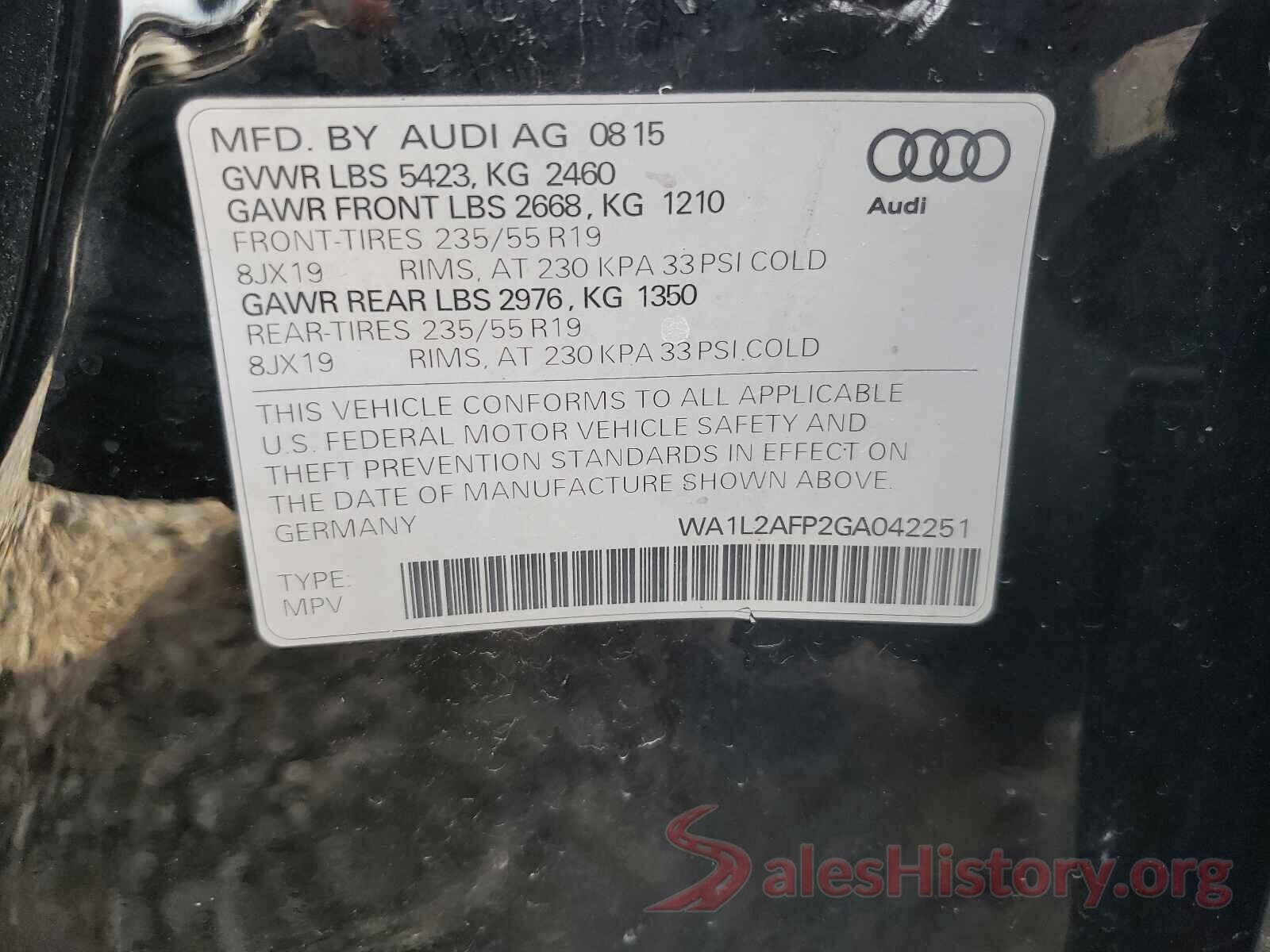 WA1L2AFP2GA042251 2016 AUDI Q5