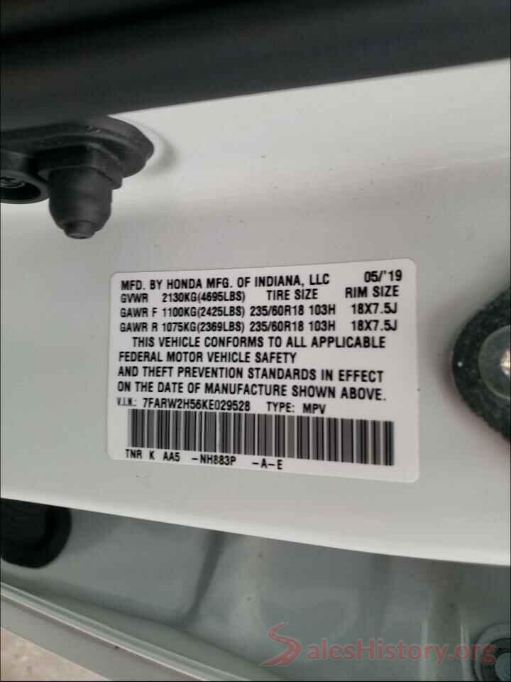 7FARW2H56KE029528 2019 HONDA CRV