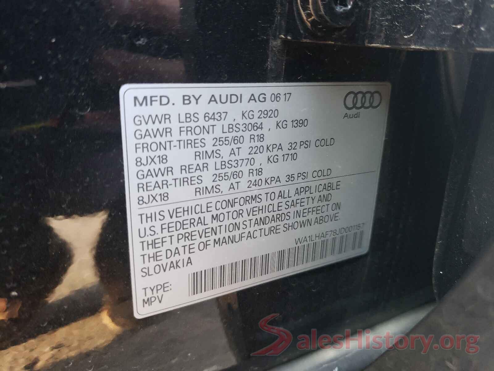 WA1LHAF78JD001157 2018 AUDI Q7