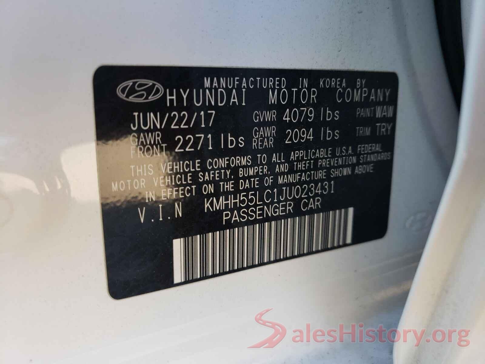 KMHH55LC1JU023431 2018 HYUNDAI ELANTRA